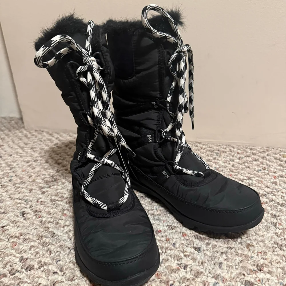 NWT Sorel Women's Whitney Tall II Black Waterproof Fleece-Lined Boots- Size 7